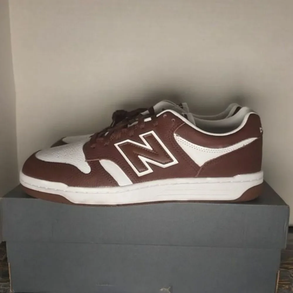 NWT New Balance 480 Low Brown White Leather Court Sneakers Retro BB480LHB SZ:12